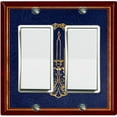 thumbnail image 1 of Metal Light Switch Plate Cover Elegant Gold Candle Frame Maroon Blue FRA036, 1 of 13