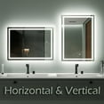 thumbnail image 2 of GANPE 20 x 28 inch LED Bathroom Mirror, Hand Wave Induction Vanity Mirror with Bluetooth, 2 of 5
