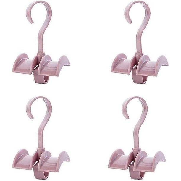 Pink Swivel Tote Clothes Hanger Closet Storage Organizer Hook Bag Belt Scarf Set of 4