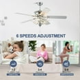 thumbnail image 5 of 52'' Gorgeous Crystal Chandelier Ceiling Fans with Lights,K9 Crystal Pendant,Reversible Motor and 6 Speed Fandilier Ceiling Fan Light Fixture with Remote for Living Room/Dining Room, 5 of 18
