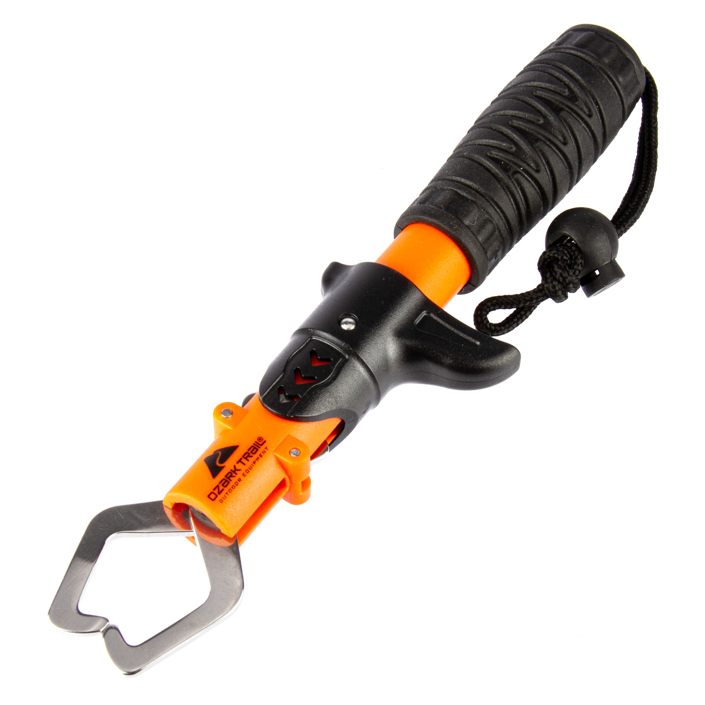 Ozark Trail Stainless Steel Fish Lip Gripper Tool with Non-Slip Handle and Wrist Strap, 8 Inch