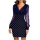 thumbnail image 1 of Vestido de fiesta con cuello en V elegante retro sexy de malla con estampado de puntos a la moda para mujer Pompotops hdfakjf7529, 1 of 6