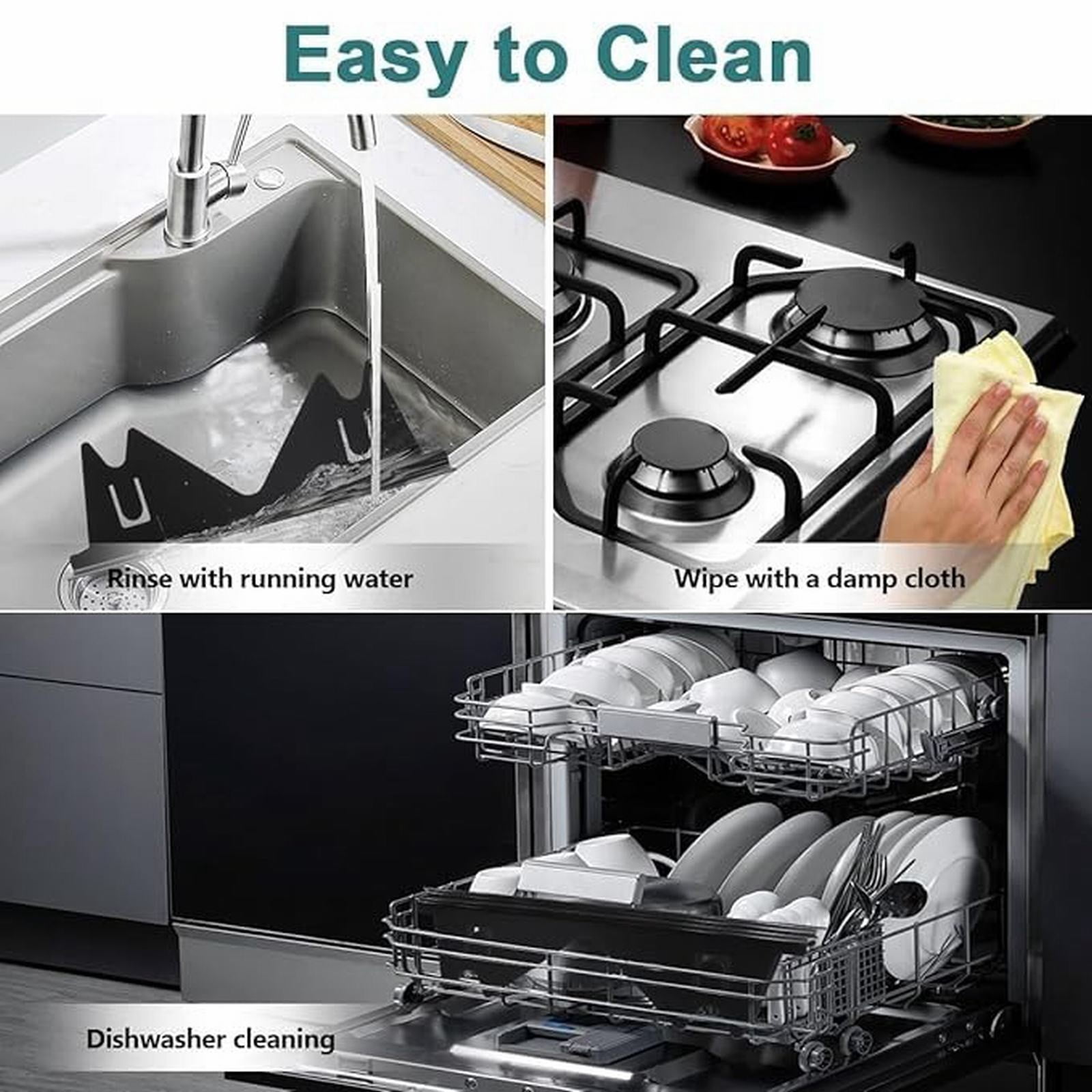 ZMKIAG Stainless Steel Stove Gap Covers (2PCS),Stove Gap Filler,Range Trim Kit,Stove Guard for Kitchen Oven Gap Between Stovetop and Counter, Easy-Clean Kitchen Safety Accessory