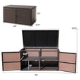 thumbnail image 3 of Gymax 73 Gallon Rattan Storage Box Outdoor Patio Container Seat w/ Door Mix Brown, 3 of 10