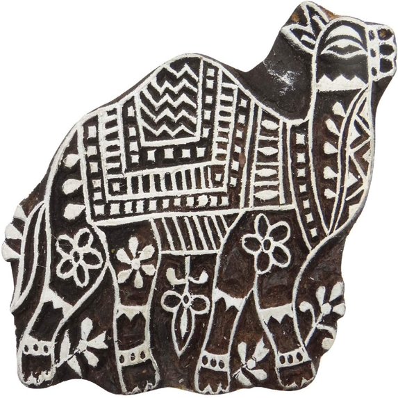 Indian Wooden Stamp Camel Handcarved Printing Block Scrapbook Textile Stamp