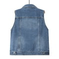thumbnail image 4 of Womens Denim Jacket Jean Jacket Vest Cropped Sexy Cute Vest Top Lightweight With Pockets Clothes, 4 of 5