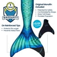 thumbnail image 2 of Fin Fun Limited Edition Mermaid Tail for Women, Teen and Adults with Monofin, Adult Large, Aquamarine, 2 of 5