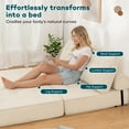 thumbnail image 6 of Hommpa Folding Sofa Bed Foldable Couch Bed Convertible Futon Chair with High Density Foam Filling with Pillow, Comfort Chair Bed for Living Room for Holiday Festival, Beige, Queen, 6 of 9