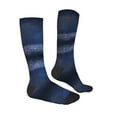 thumbnail image 4 of Lsque Retro Blue Glitter Printed Crew Socks Men's Women's LightWeight Thin Casual Calf Socks ,Knee High Socks,Cotton Socks, 4 of 9