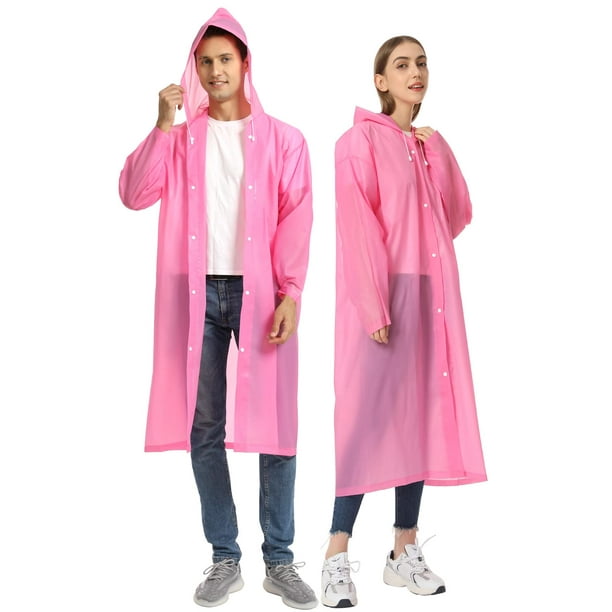 EMOKING 2 Pack Raincoats for Adults Reusable, EVA Rain Ponchos
