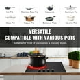 thumbnail image 4 of VEVOR Electric Cooktop, 24 inch 4 Burners Built-in Electric Stove Top, 6000W Ceramic Top Radiant Cooktop, with Glass Panel, Knob Control, 11 Heat Levels, 220-240V, Hard Wire (No Plug), 4 of 9