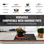 VEVOR Electric Cooktop, 24 inch 4 Burners Built-in Electric Stove Top, 6000W Ceramic Top Radiant Cooktop, with Glass Panel, Knob Control, 11 Heat Levels, 220-240V, Hard Wire (No Plug)