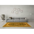 thumbnail image 3 of Ahgly Company Machine Washable Indoor Square Medallion Yellow Traditional Area Rugs, 4' Square, 3 of 4