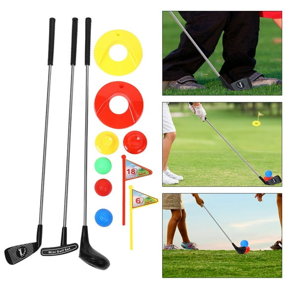 Vobor 10Pack Deluxe Kids Golf Club Set w/3 Golf Clubs+3 Balls+2 Golf Tee+2 Practice Holes with Flag