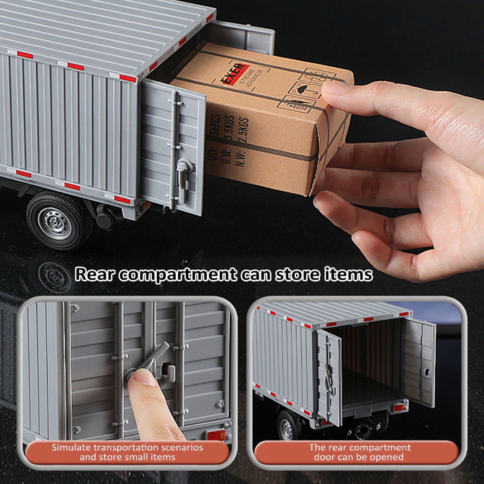 Control 1/16 Scale Remote Control Truck Multi Direction Driving 2.4GHz RC Transporter Car With Spray Function And Brilliant Light