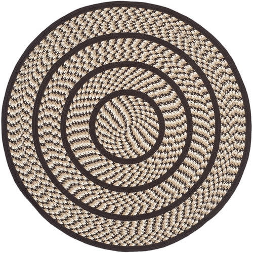 Safavieh Braided Eli Bordered Area Rug Ivory Dark Brown 6 X Round Com Safavieh Braided Eli Bordered Area Rug, Black Round Braided Rugs