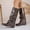 Brown, variant on Women's Street Style Boots Slouchy Mid-Calf Round Toe Buckle Strap Medium Block Heel Fall Winter Fashion Riding Boots Brown 9.5(43)