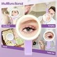 thumbnail image 3 of MIYADIVA Magnifying Mirror with Light, Double Sided 30X/1X Lighted Travel Makeup Mirror with Magnification, 3 Color Lighting, Dimmable Touch Screen, Adjustable & Foldable Hand Mirror (White), 3 of 10
