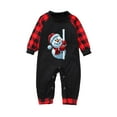 thumbnail image 3 of Odeerbi Christmas Pajamas for Family Holiday Plaid Long Sleeve Family Christmas Pajamas Matching Sets Infant Casual Print Loungewear Parent-child Set Two-Piece Sleepwear Xmas PJs Set Black, 3 of 6