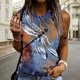 thumbnail image 2 of Mujeres Verano Sexy Base Casual Cuello Redondo Sin Mangas Estampado Floral Tank Tops Camisas Fridja qr2800, 2 of 5