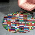 thumbnail image 4 of Flags Of All Countries Of The World Round Area Rugs for Bedroom Living Room, 5FT Soft Comfy Indoor Circle Carpets, Carpet Home Decor Floor Mat, 4 of 6