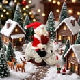 thumbnail image 2 of Animated Santa Riding Reindeer Plush Toy Singing Dancing Electric Stuffed Doll for Christmas Decoration(Grey-20cm), 2 of 6