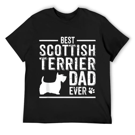 Mens Scottish Terrier Dad T-Shirt Best Scottie Dog Owner Ever Black