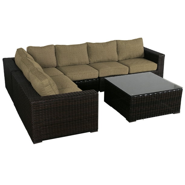 Santa Monica Outdoor Wicker Sectional Set With Coffee Table Includes Sunbrella Cushions Com - Sam S Club Santa Monica Patio Furniture Santa Monica Outdoor Wicker Sectional Set With Coffee Table Includes Sunbrella Cushions Com - Sam S Club Santa Monica Patio Furniture