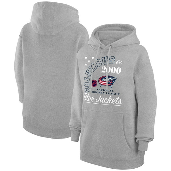Men's Starter  Heather Gray Columbus Blue Jackets Arch City Team Graphic Fleece Pullover Hoodie