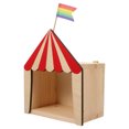 thumbnail image 1 of OUNONA 1 Pc Red Wood Storage Rack Storage Container House Shape Decoration Kids Room, 1 of 6