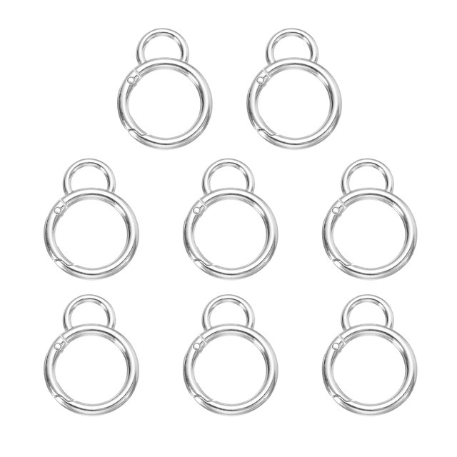 UXcell 8 Pcs Pince à Ressort, Fermoir à Ressort en Métal, Accessoires de Boucle à Enclenchement en Forme de Gourde pour Bricolage, Argent, Grand