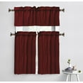 thumbnail image 6 of Vargottom Plain CottonValance, Decorative Window Rod PocketValanceHalf Drape For Kitchen Window 2 Panel,30x36 Inches, Maroon, 6 of 7