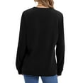 thumbnail image 4 of UVN Sweatshirts for Women Casual Long Sleeve Shirts Loose Fit Pleated Front Crewneck Tunic Tops, 4 of 8