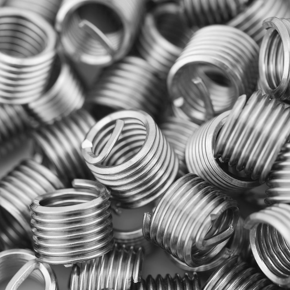 100-piece stainless steel wire thread inserts M6x1.0x1.5D wire insert thread M6 Helicoil type screw thread screw repair assortment kit 