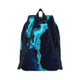 thumbnail image 6 of Rocae Blue Marble And Gold for Durable Canvas Backpack Leisure Large Bag Travel Rucksack Multi-function Backpack Medium, 6 of 8