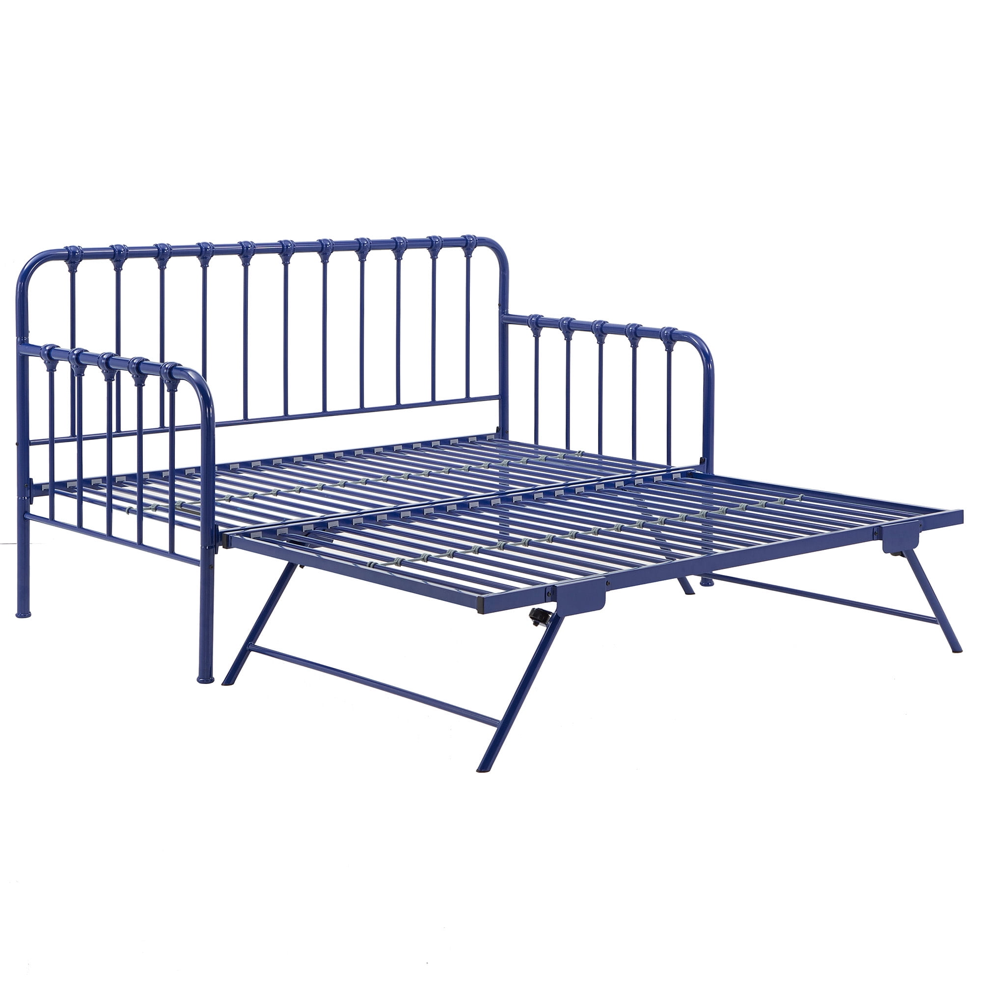 Weston Home Luca Metal Twin Daybed with Lift-up Trundle, Navy Blue