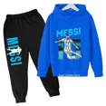 thumbnail image 4 of Ropa infantil con estampado de avatar de Messi, sudaderas con capucha y pantalones de otoño e invierno para niños, trajes casuales de 2 piezas para niños y niñas, 4 of 5