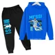 thumbnail image 4 of Ropa infantil con estampado de avatar de Messi, sudaderas con capucha y pantalones de otoño e invierno para niños, trajes casuales de 2 piezas para niños y niñas, 4 of 5