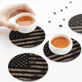 thumbnail image 7 of Honeii American Flag with Desert Camouflage Print Leather Coaster Set of 6, Ideal for Safeguarding Your Furniture from Drinks Spills and Effortless Cleanup,Round Shape, 7 of 7