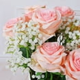 thumbnail image 5 of Flores artificiales, rosas falsas de aspecto real, tallo largo, rosas artificiales de seda, decoración del hogar para ramo de novia, centros de mesa, flores de cumpleaños, fiesta, arreglo floral de, 5 of 5