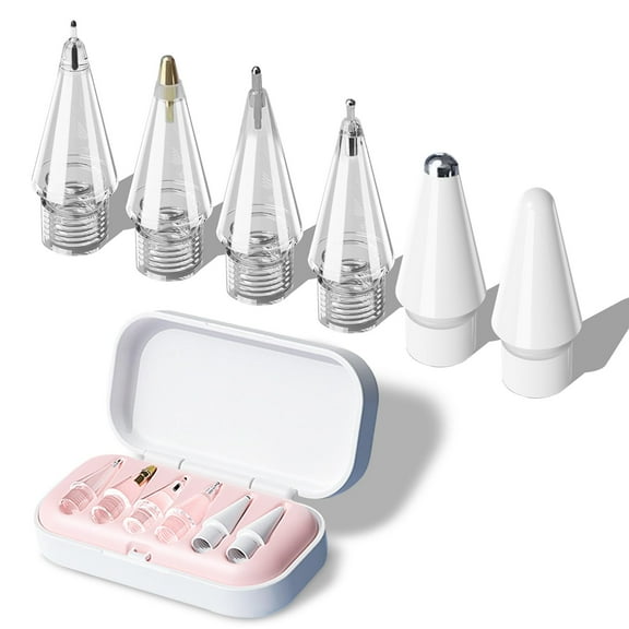 Replacement Tips for Apple Pencil Pro (1st/2nd Gen & USB-C), Upgraded iPad Pen Tips with Carrying Case, Precise Stylus Accessories - 6 Pack, Pink