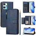 thumbnail image 3 of Funda para OnePlus Nord 2 Lite con cremallera tipo cartera, tarjetero, marco de fotos, soporte y cordón, de piel sintética. azul, 3 of 5