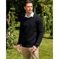 thumbnail image 6 of Kallspin Men’s Wool Blend Crew Neck Cable-Knit Pullover Sweaters (Black, 3X-Large), 6 of 8