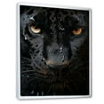 thumbnail image 2 of Designart "Black White Panther modern Encounter" Animals Floater Framed Wall Decor, 2 of 7