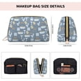 thumbnail image 5 of Naloa Blue Bathroom Leather Makeup Bag for Purse Travel, Portable Small Cosmetic Organizer for Women and Girls, Make up Bag with Zipper, 5 of 8