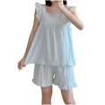 thumbnail image 2 of Asgosdo Pajamas for Women Short Sleeve Shirt with Short Pajama Pant Set Soft PJ Loungewear, 2 of 3