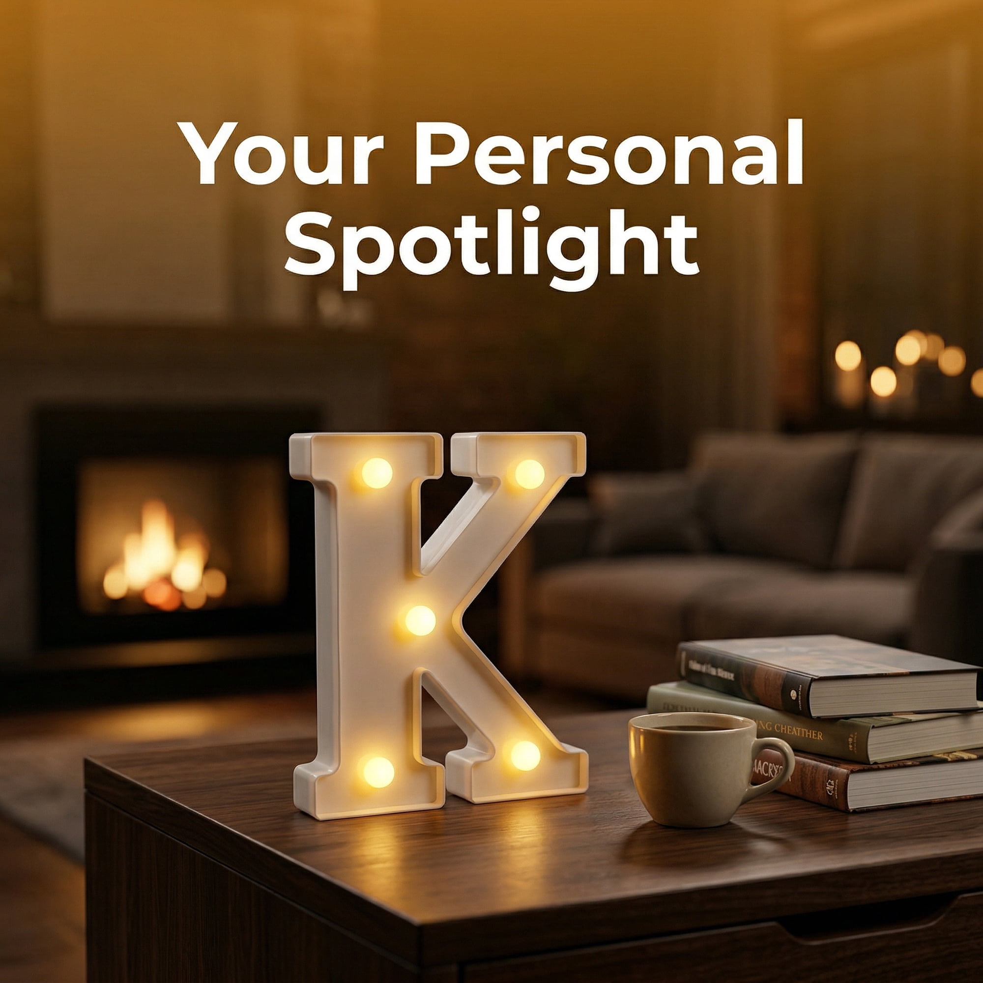 Unique Bargains Marquee Letters With Lights LED Light Up Signs Letter K 5"L x 1.1"W x 6.1"H