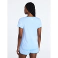 thumbnail image 4 of Joyspun Women's Lightweight Short Sleeve Sleep Tee and Shorts Set, 2-Piece, Sizes XS-3X, 4 of 6