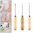 thumbnail image 4 of 3x Sewing Awl Punching Wood Needle Book Binding Handle Needle for Candle Making Canvas, 4 of 9