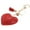 Red, variant on Women Romantic Key Chain Love Heart Shape Rhinestone Tassels Bag Charms Keyring